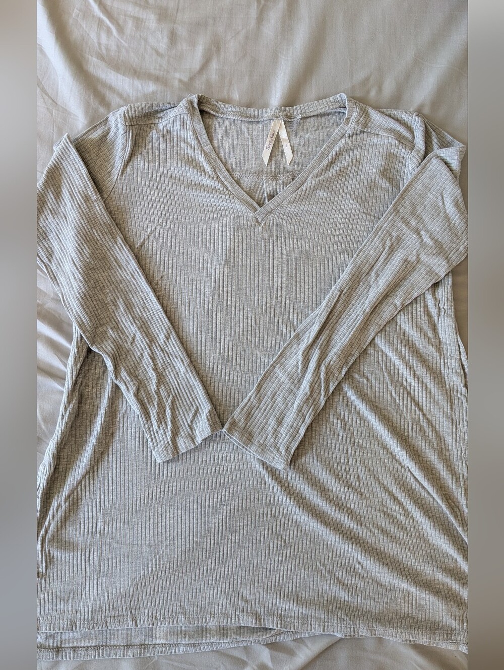 Seraphine Maternity Nursing Ribbed Top Grey Size Small